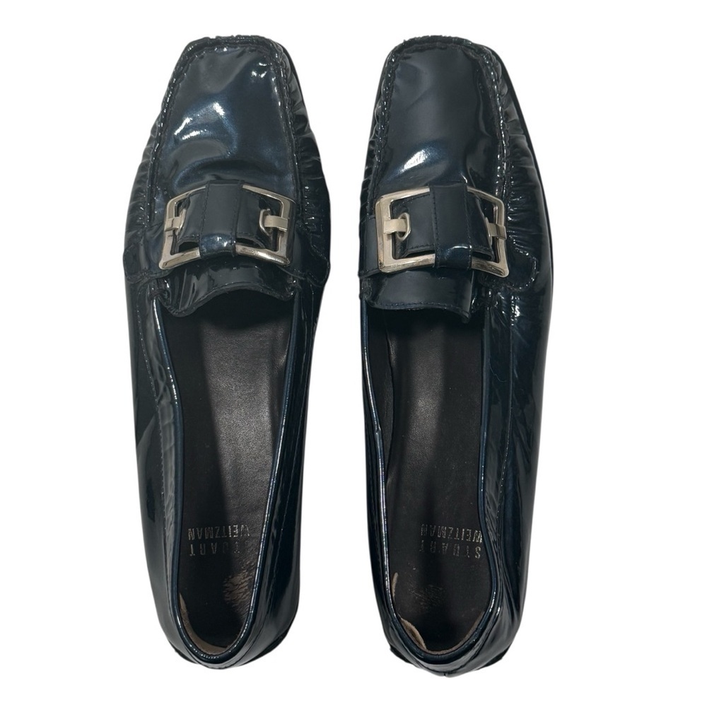 Steward Weisman Blue Metallic Patten Leather Loafers.. Size 8 1/2 M